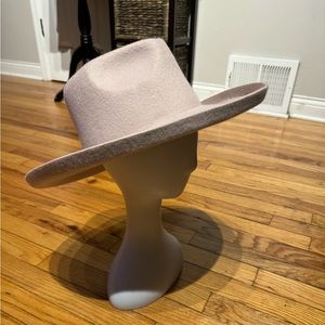 NWT Taupe Fedora Wool 100% Adjustable Classic Boho Western Winter wide brim warm